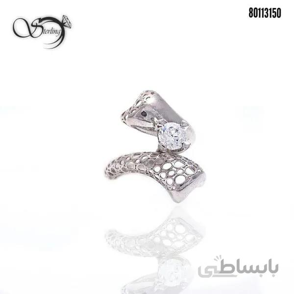 انگشتر نقره زنانه سولیتر ضربدری کد:۱۱۶۷