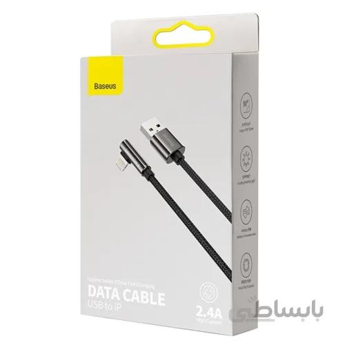 کابل لایتنینگ بیسوس Baseus Legend Series Elbow USB to iP CALCS-A01 طول 2 متر و توان 2.4 آمپر