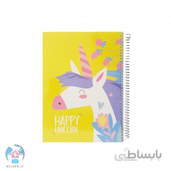 دفتر روکش پلاستیکی سیمی تک خط ۸۰ برگ پاپکو
