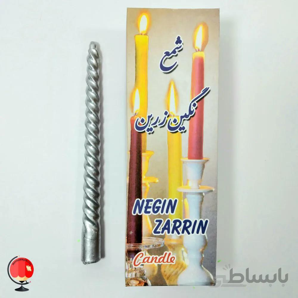 شمع متالیک 25 سانت نقره ای بسته 12 عددی