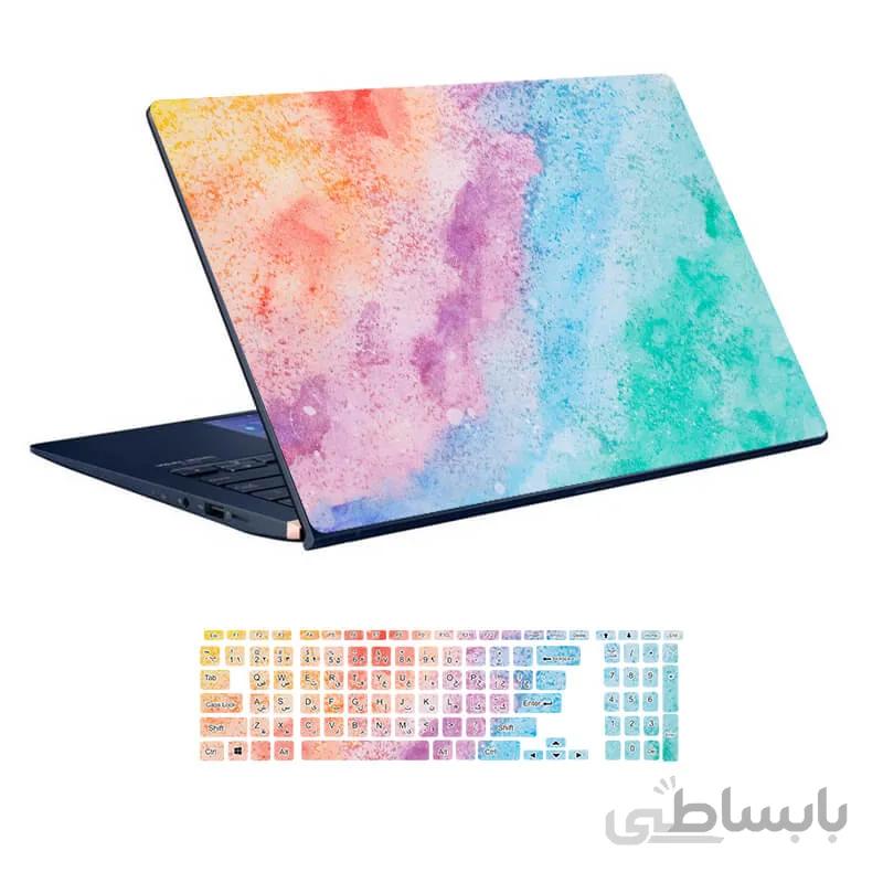 اسکین لپ تاپ طرح Colors کد ۷۹ به همراه استیکر کیبورد