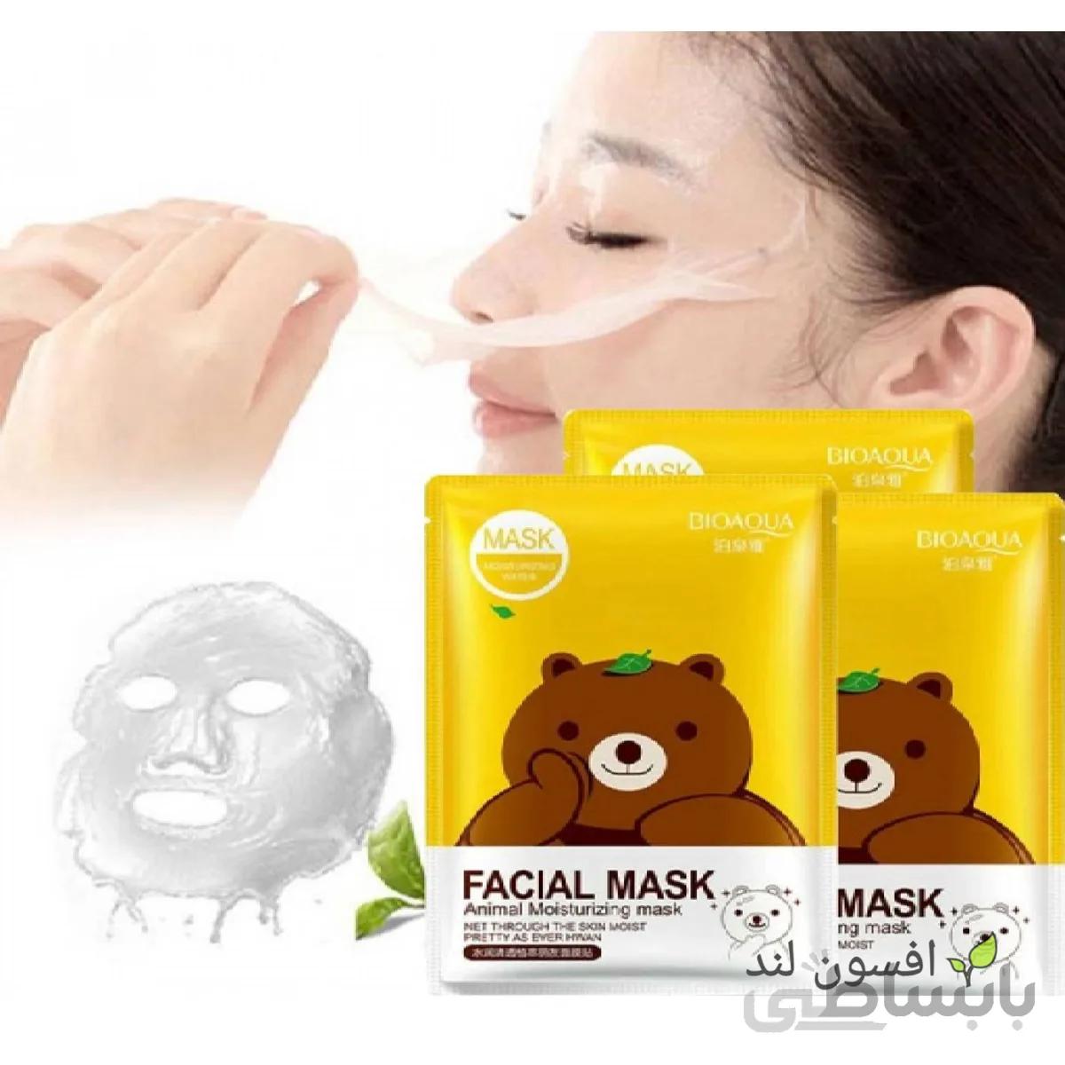 ماسک نقابی خرسی روشن کننده پوست بیوآکوا حاوی چای سبز