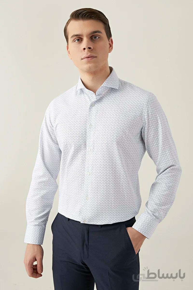 D’S Damat پیراهن سفید مردانه DS DAMAT (Slim Fit) 3HF02EE02185Y_801