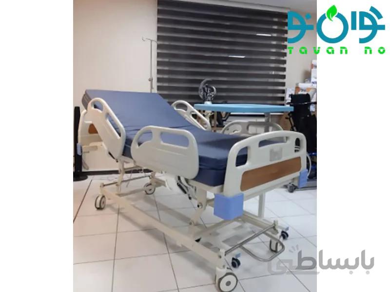 تخت بیمارستانی خانگی سه شکن برقی پارامونت با قابلیت تنظیم ارتفاع
