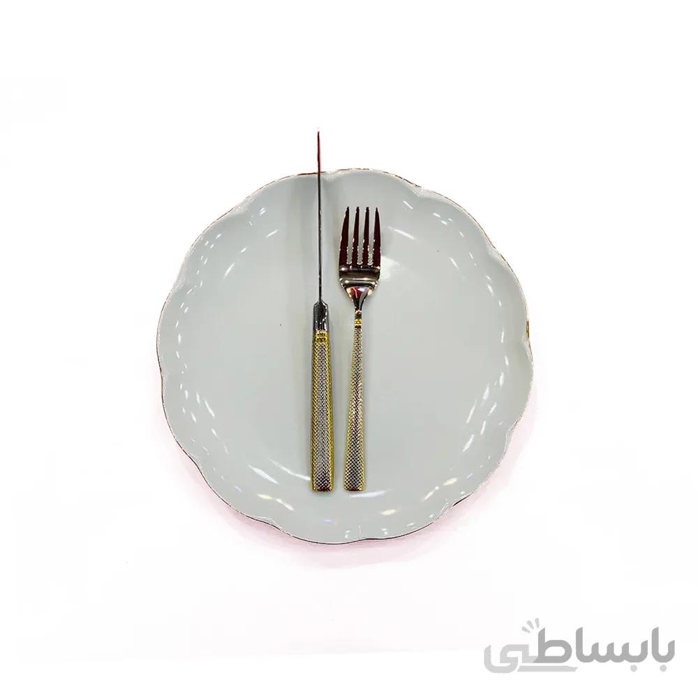 سرویس کارد و چنگال سه بعدی طلایی