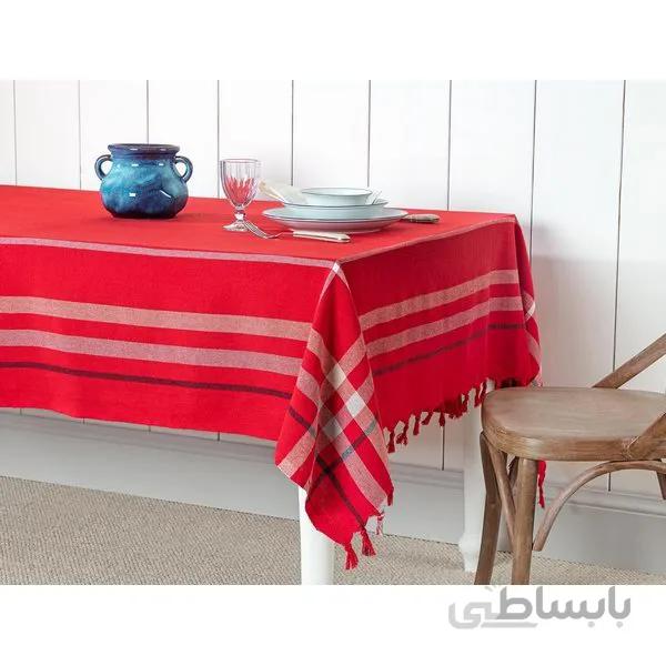 رومیزی مدل Brigitte Kirmizi سایز 200×150 سانتی متر مادام کوکو