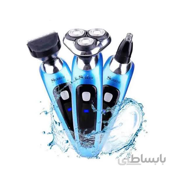 ماشین ست اصلاح 3 در 1 سورکر مدل RSCX 9598 ا Surker RSCX-9598 3 in 1 Men's Electric Rotary Shaver