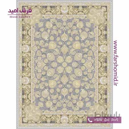 فرش ماشینی 700 شانه 8 رنگ طرح 700507 سیلور طلایی فرش آرشام