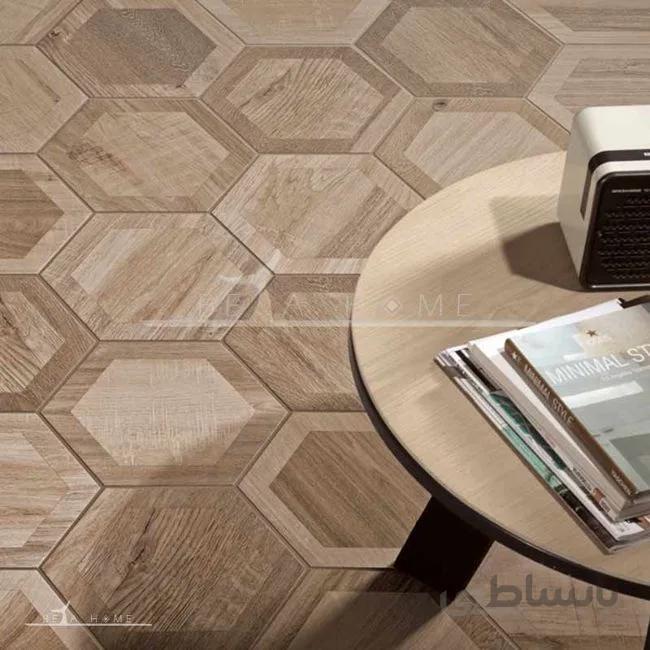 کاشی پالم شش ضلعی چوبی