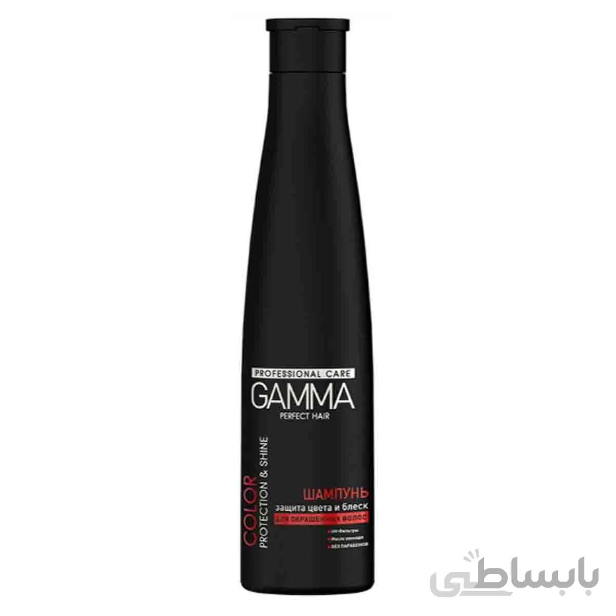 شامپو مراقبت حرفه ای موهای رنگ شده محافظت کننده و براق کننده گاما GAMMA