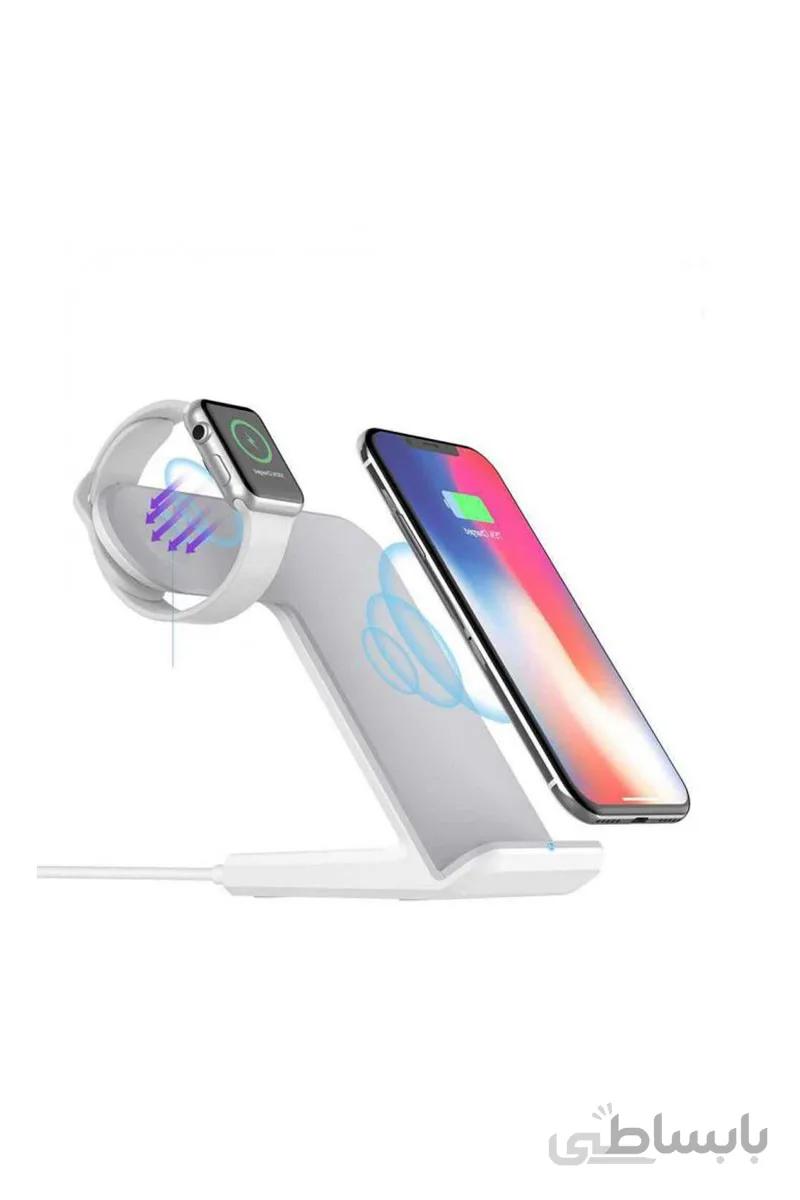 COTEetCI WS-18 3-in-1 Desktop Metal Charging Stand For Apple Watch & iPhone & AirPods