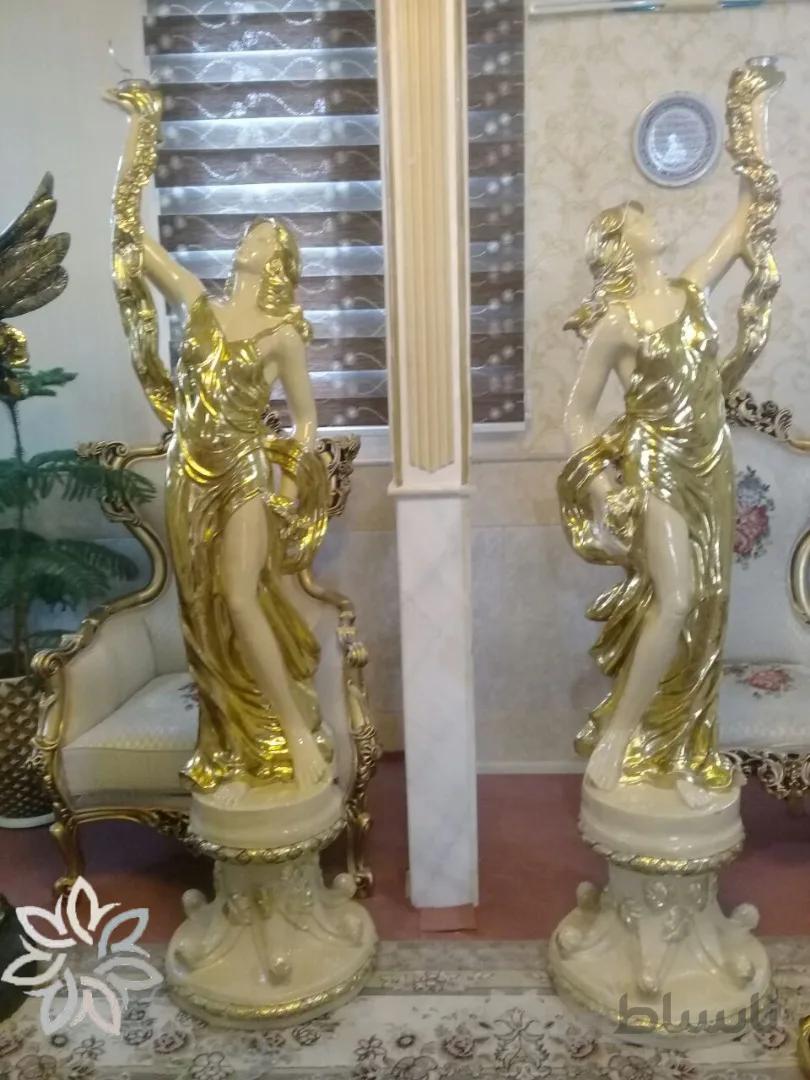 مجسمه کنار سالنی فایبرگلاس آبکاری طلا کد ۱۰۱۹۲۸