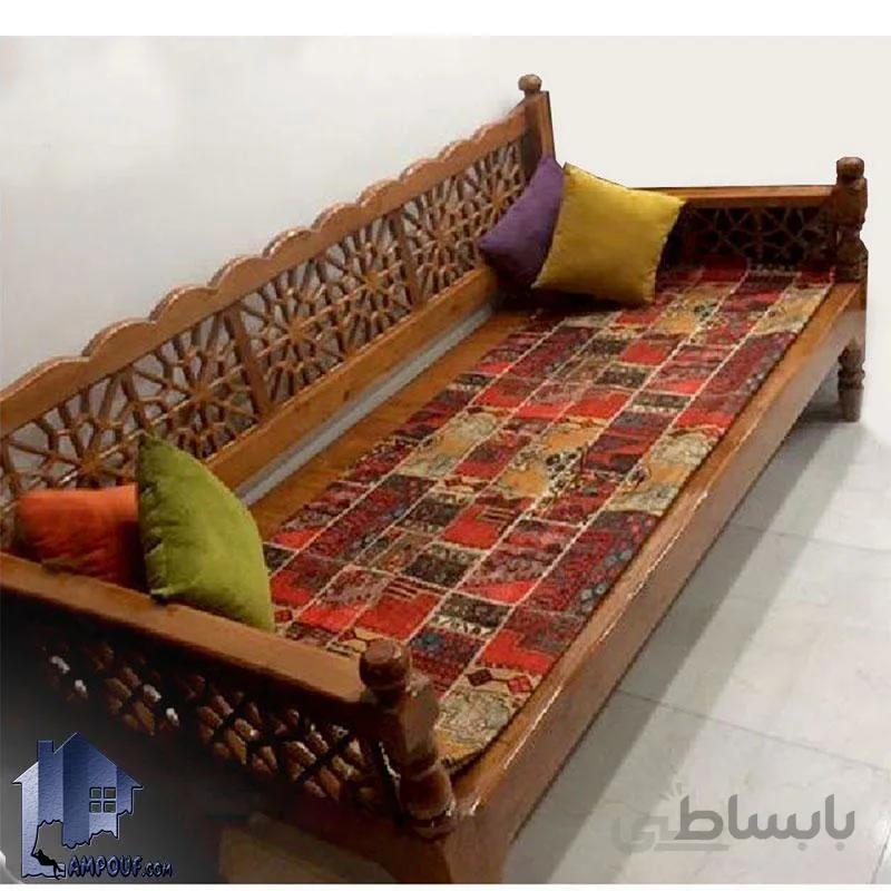 تخت سنتی سه نفره 60*160مدل TrK256