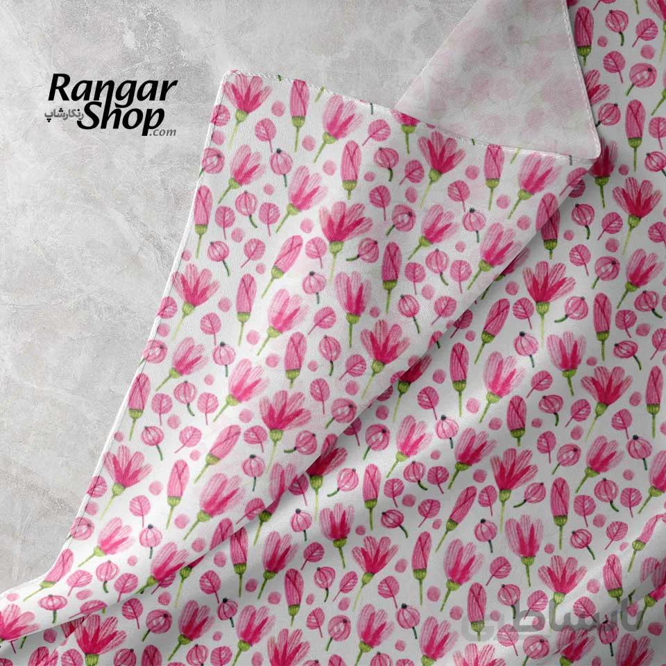 پارچه ساتن ظریف مات گل گلی کد 477616