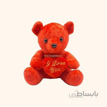 عروسک آویز خرس قرمز قلب دست