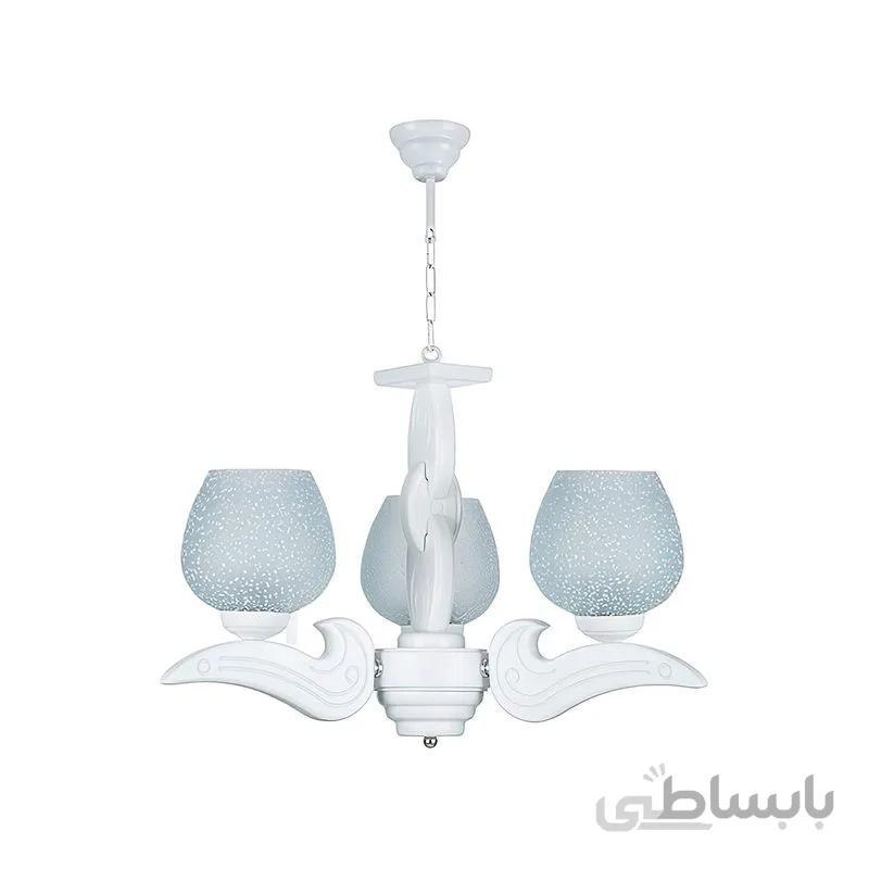 لوستر 3 شعله چشمه نور مدل G604/3-WT