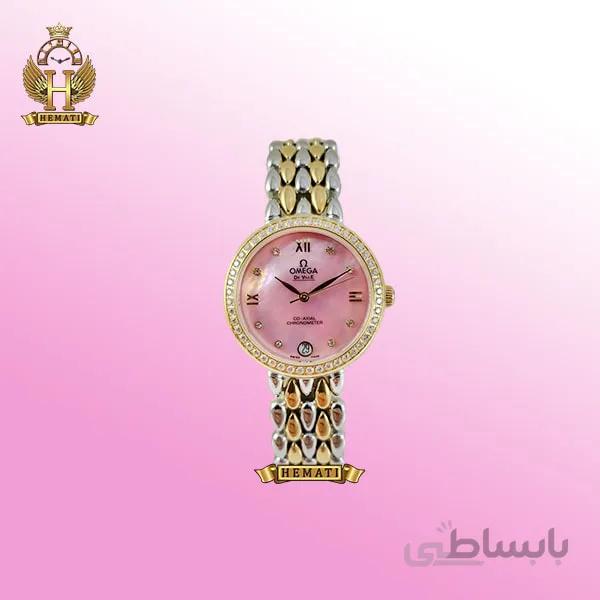 ساعت زنانه امگا دویل OMEGA DE VILLE 8632G نقره ای رزگلد (صفحه صورتی)