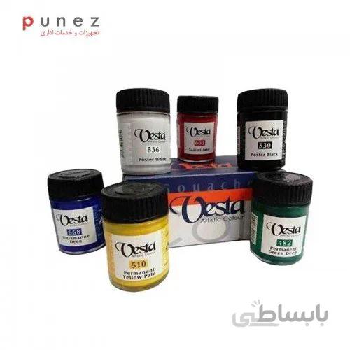 رنگ گواش حرفه ای جعبه 6 رنگ 30میل وستا-نوشت افزار-وستا