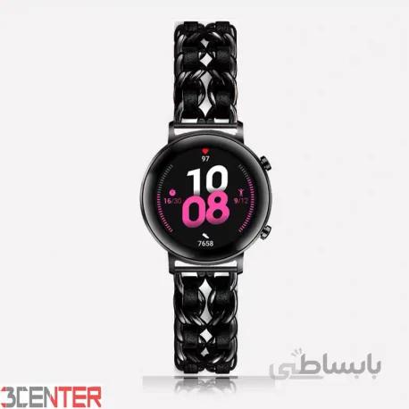 بند استیل ساعت سامسونگ Galaxy Watch Active/Active 2 مدل چرمی زنجیری