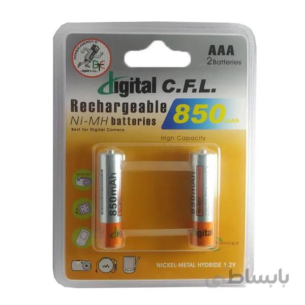 باتری شارژی نیم قلمی دوتایی C.F.L ظرفیت 850 میلی آمپرساعت