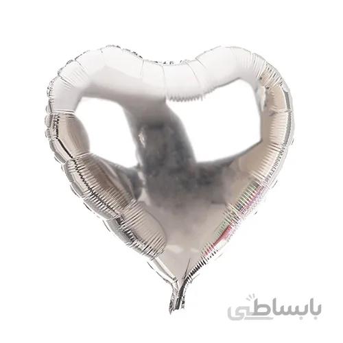 بادکنک فویلی قلب نقره ای