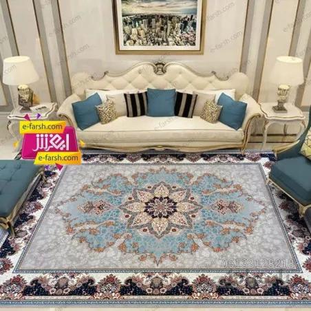 فرش ماشینی نگین مشهد طرح 2598 فیلی
