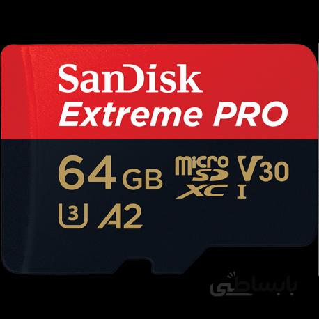 کارت حافظه Sandisk مدل 64Gb Extreme Pro MicroSDXC UHS-I V30