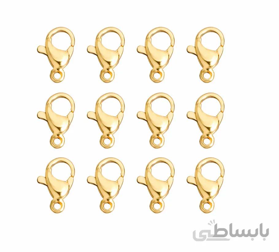 قفل طوطی رنگ ثابت سایز متوسط رنگ طلایی و نقره ای