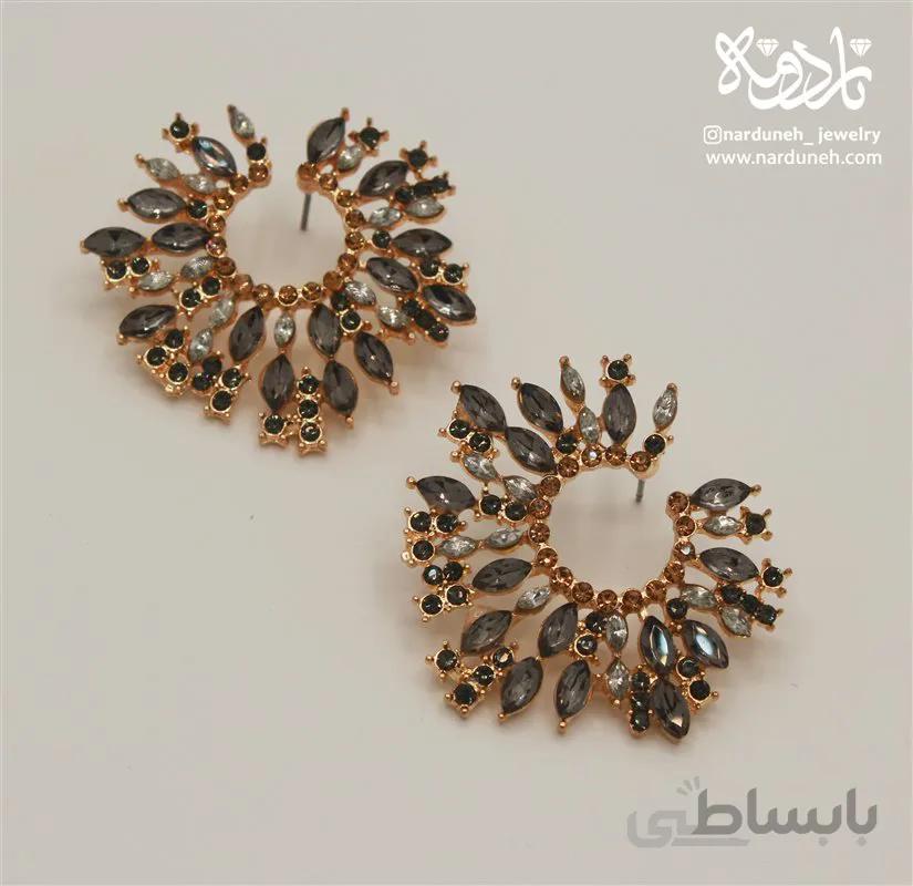 گوشواره نگین رنگی - 01