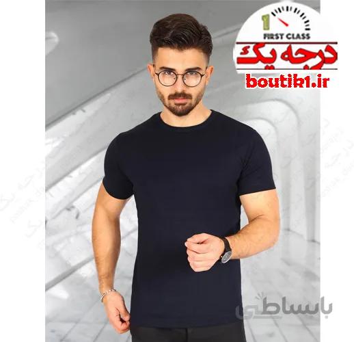 تیشرت تام تیلور یقه گرد ساده سورمه ای