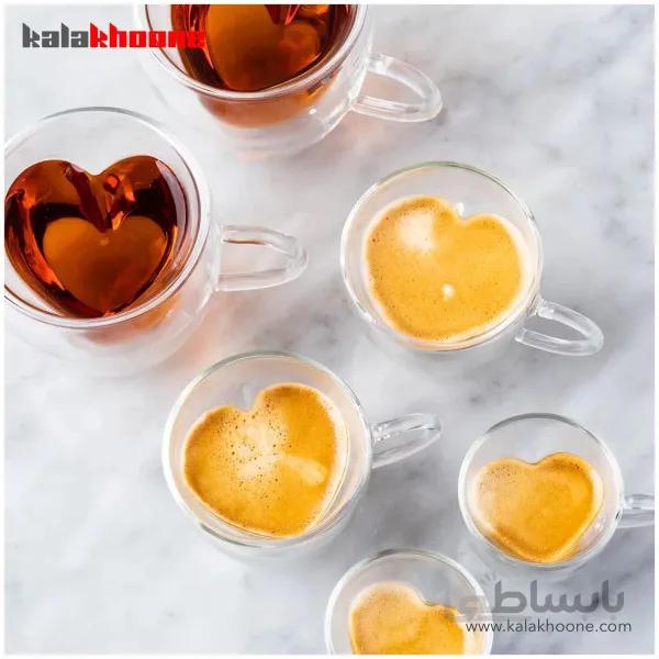 لیوان دوجداره طرح قلب