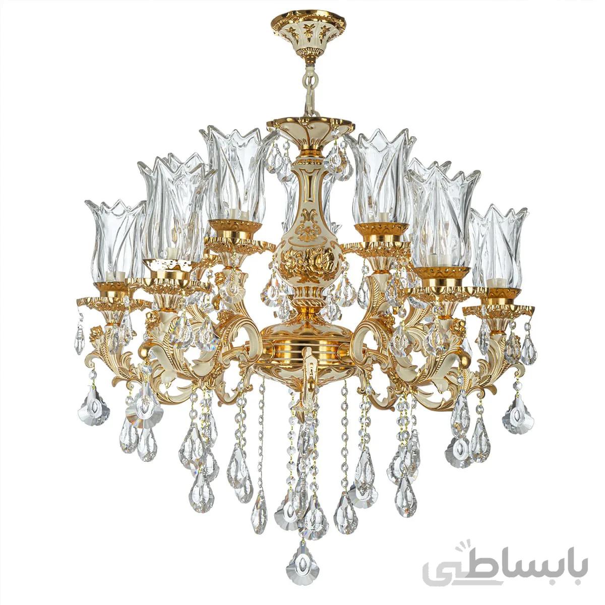لوستر 10 شعله چشمه نور کد S3632/5GWT