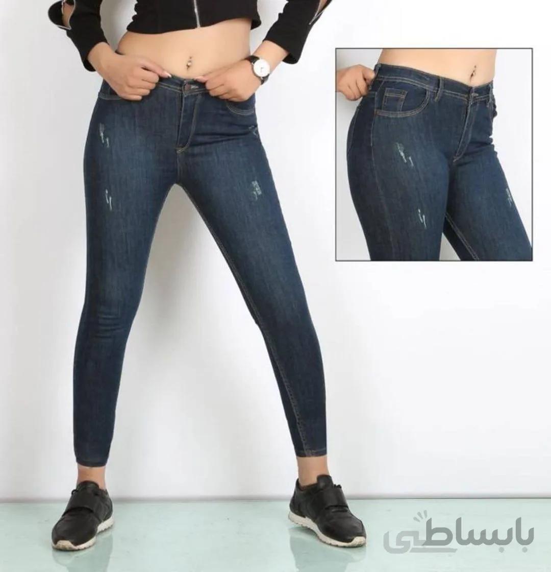 شلوار لی سرمه ای ترک فول کش قد 90 و 95 و 100