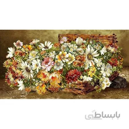 نخ و نقشه تابلو فرش گل کد 63