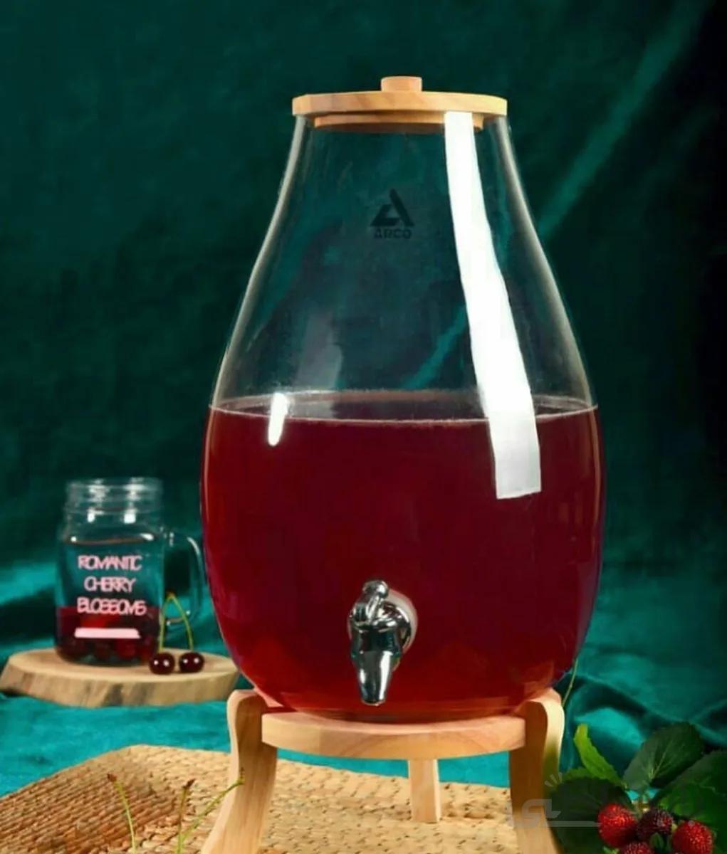 کلمن شیشه ای پایه چوبی ARKO
