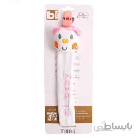 بند پستانک نوزاد طرح دخترانه گربه Bibaby