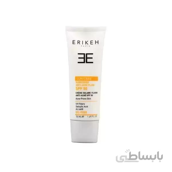 فلوئید ضد آفتاب و ضد جوش SPF50 اریکه 50 میل (بدون رنگ)