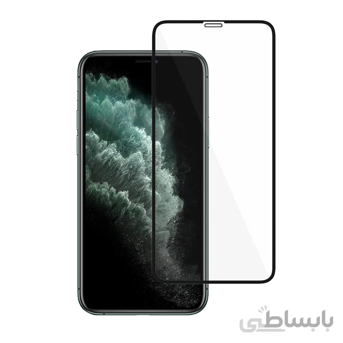 محافظ صفحه نمایش شیشه ای Full Cover مشکی - Iphone11 Pro (بدون پک)
