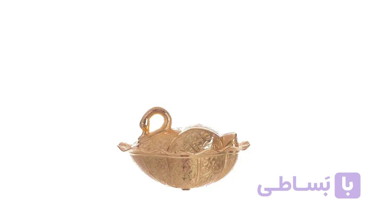 قندان لبه دالبری درب دار قو طلایی  158