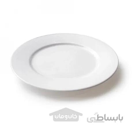 بشقاب سرامیکی لبه دار (سفید و روشن )
