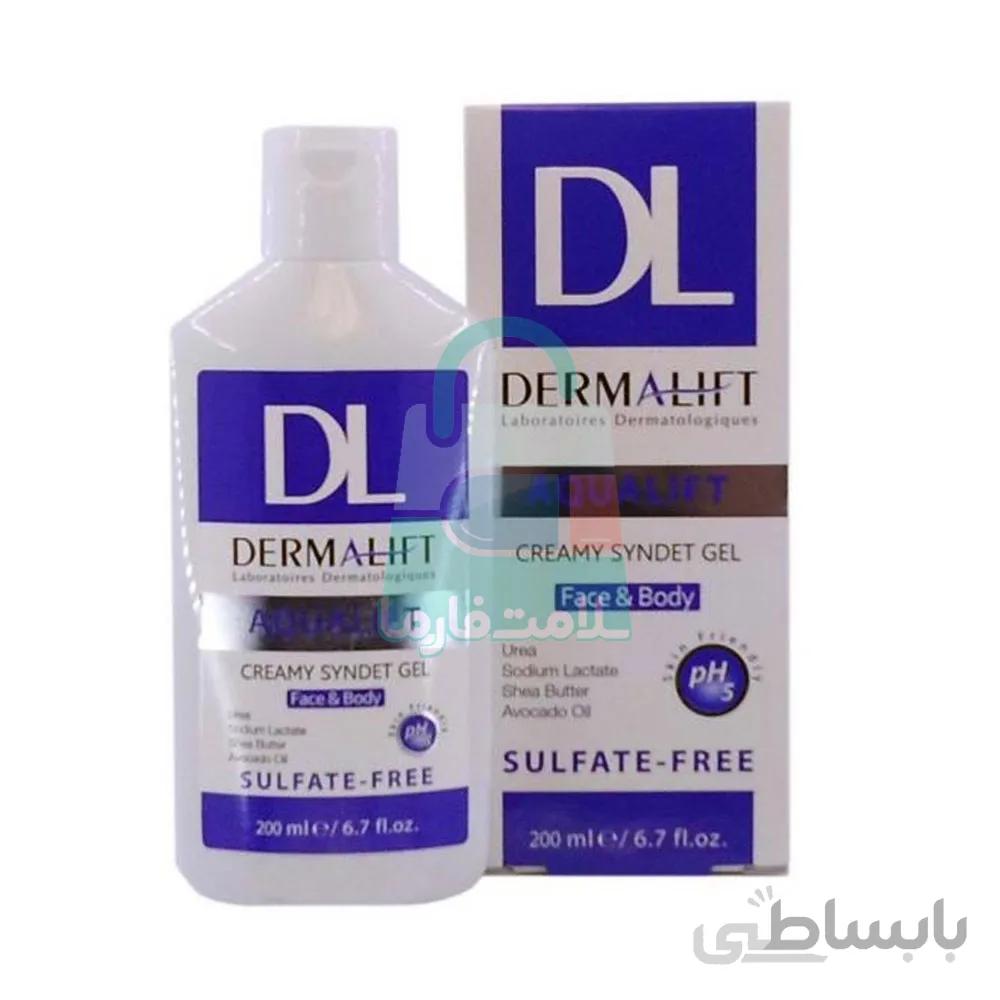 ژل شستشوی پوست مرطوب کننده کرمدار درمالیفت مدل آکوالیفت حجم 200 میلی لیتر