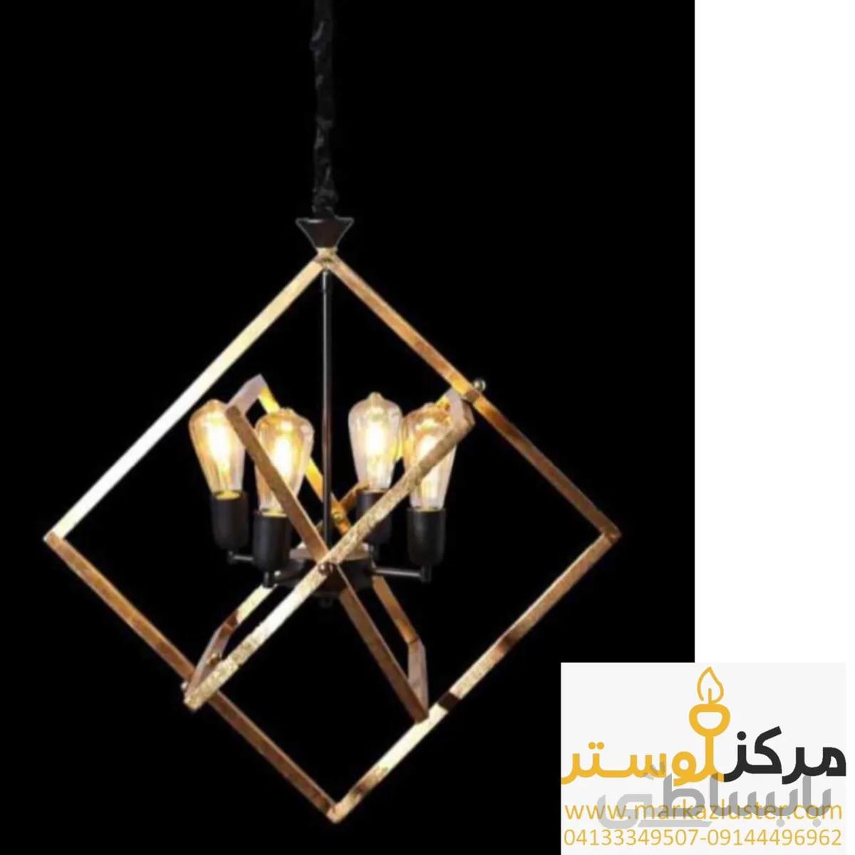 لوستر فانتزی 4 شعله مدل جعبه طلایی