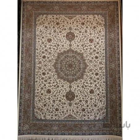 فرش ماشینی پرشین مشهد طرح 36004 کرم حاشیه گردویی