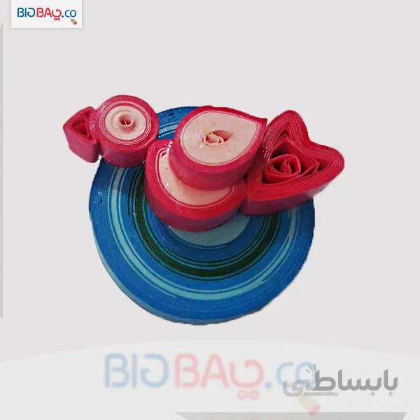 پیکسل تزئیناتی کوییلینگ - طرح پرنده صورتی