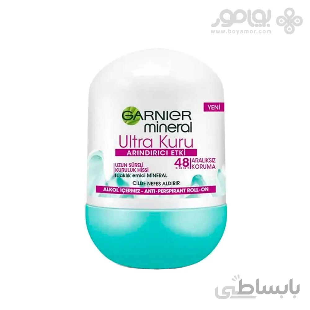 رول ضد تعریق 48 ساعته گارنیه مدل Ultra Kuru حجم 50 میل ا Garnier 48h Mineral Ultra Kuru 50 ml