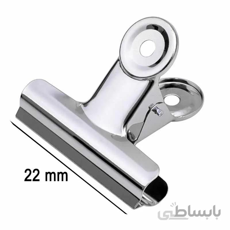 گیره کاغذ فلزی سایز 22 میلی متر بسته 6 عددی کد 6106