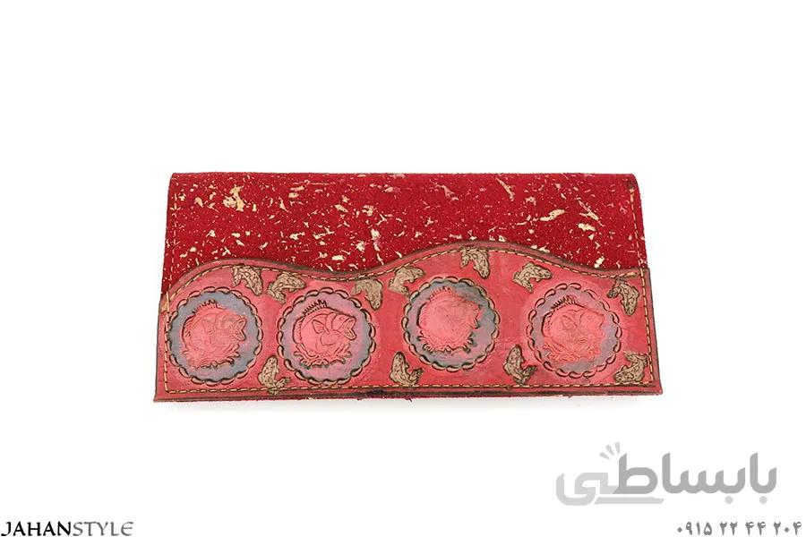 کیف پول و مدارک چرم اشبالت طبیعی مدل قلمزنی کد 587944