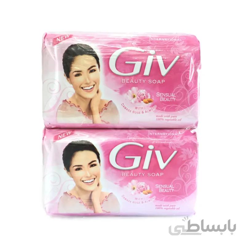 صابون جیو Giv صورتی مدل GIV Beauty Soap pink بسته ۴ عددی ا GIV Beauty Soap pink Smooth Touch Pack Of 4