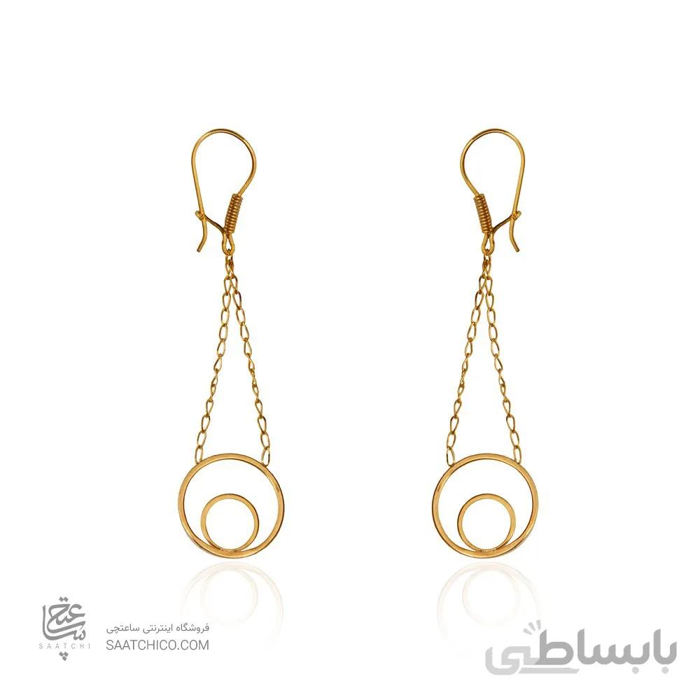 گوشواره طلا طرح هندسی کد CE361