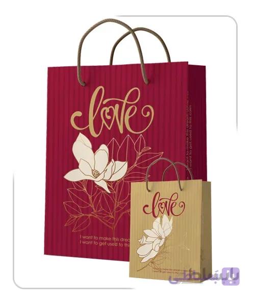 ساکدستی طرح گل با کاغذ گلاسه کد10120